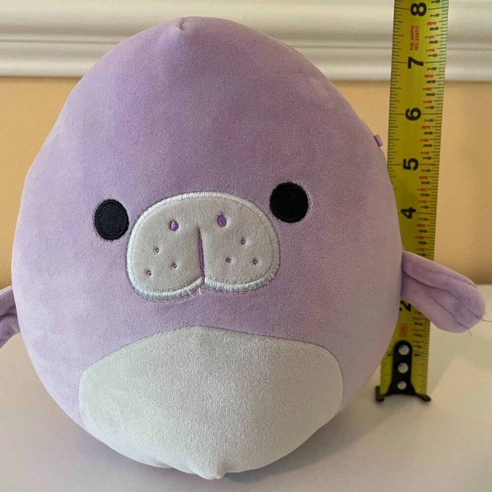 Marius Squishmallow 8" Manatee Plush Kellytoy Sea Life Squad